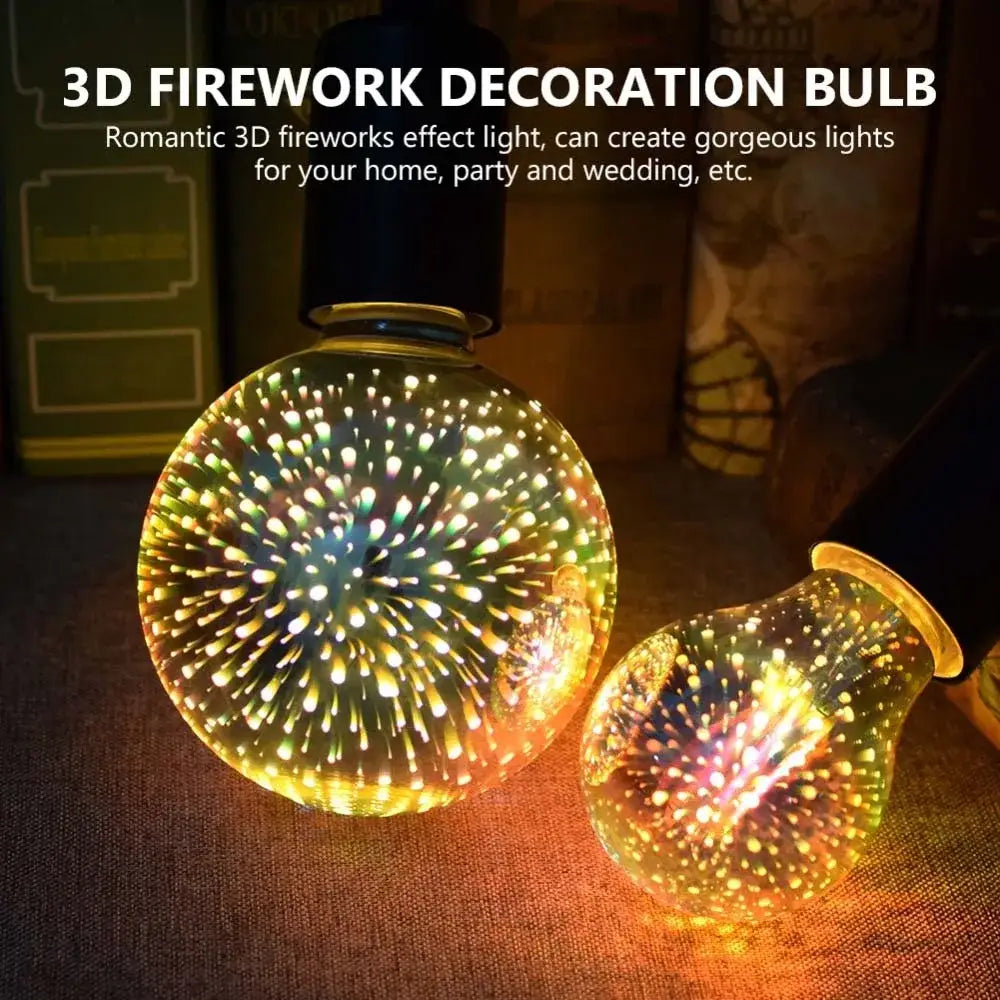Iridescent 3d led fireworks decor bulb living room ambient light