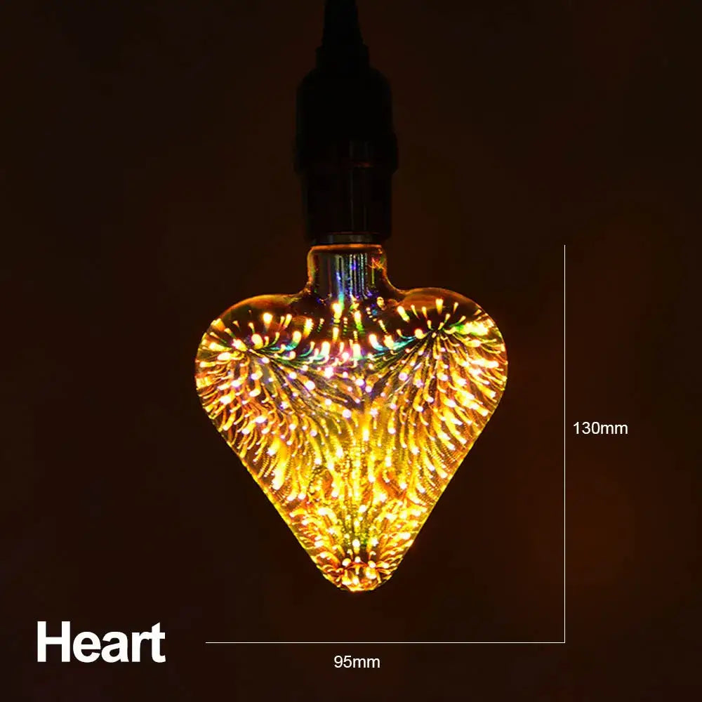 Iridescent 3d led fireworks decor bulb living room ambient light