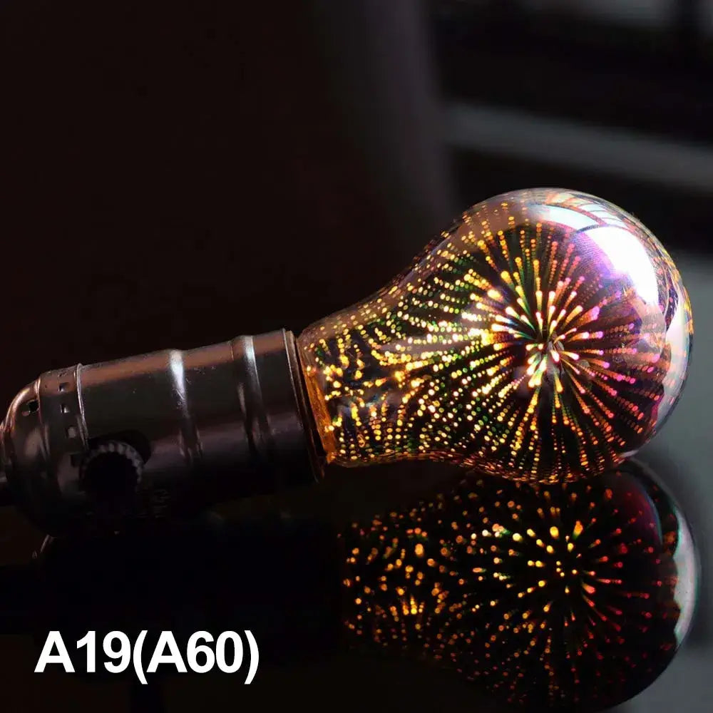 Iridescent 3d led fireworks decor bulb living room ambient light