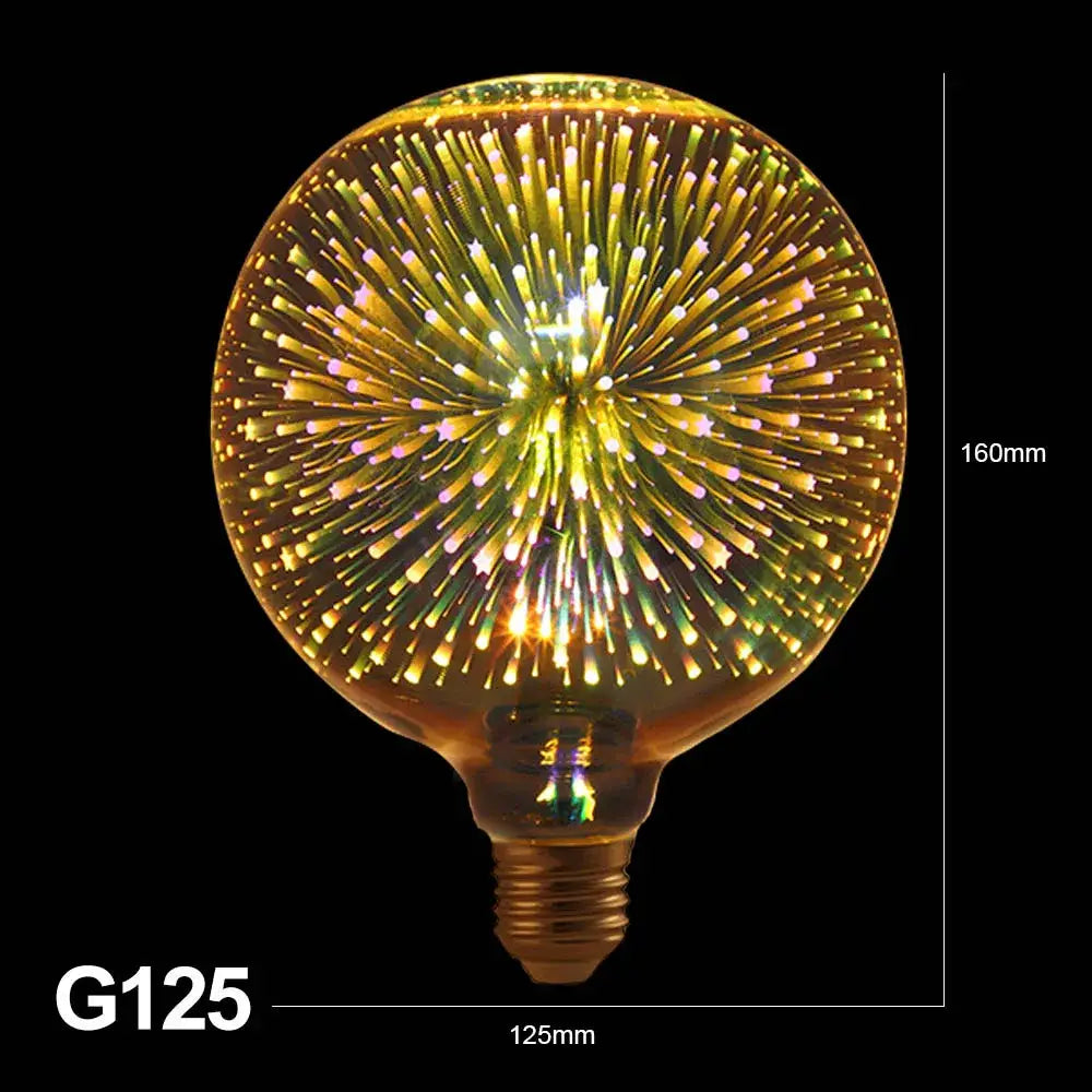Iridescent 3d led fireworks decor bulb living room ambient light