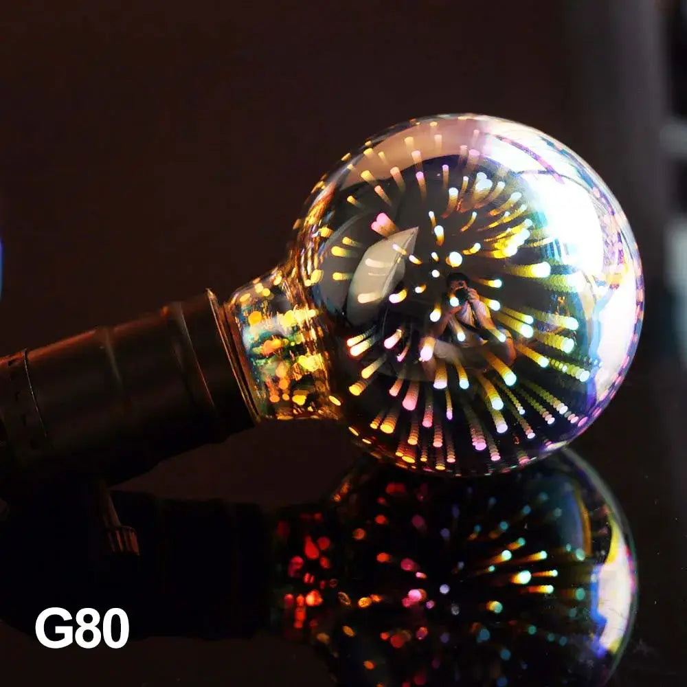 Iridescent 3d led fireworks decor bulb living room ambient light
