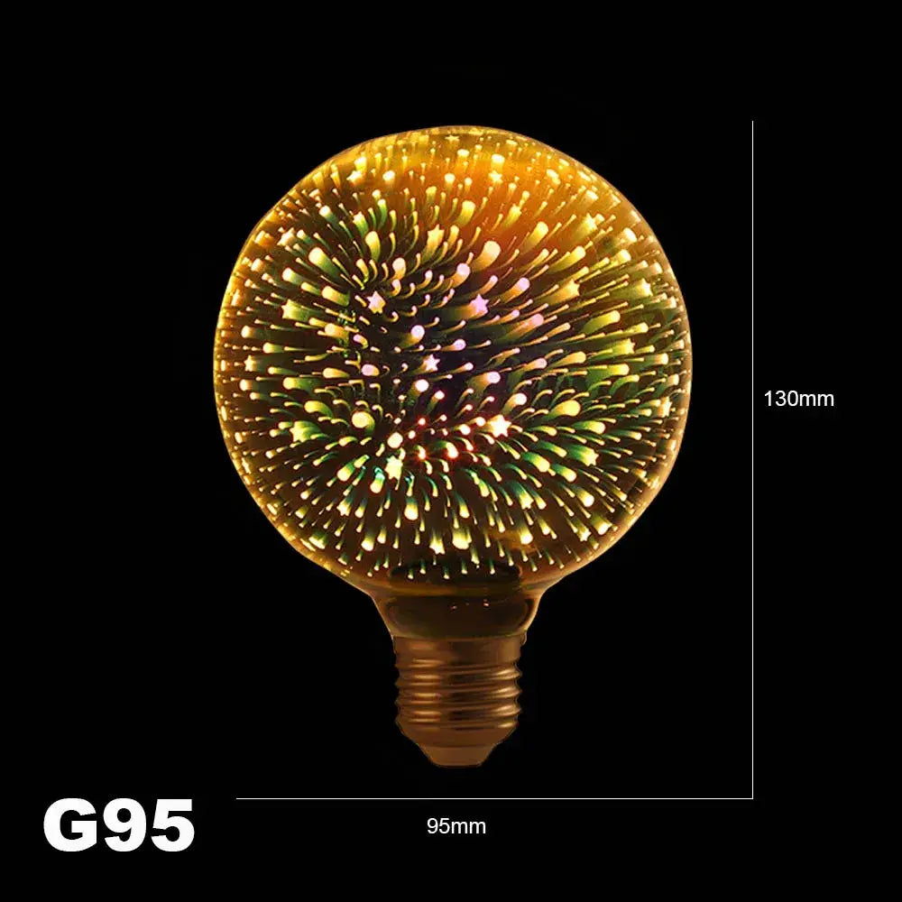 Iridescent 3d led fireworks decor bulb living room ambient light