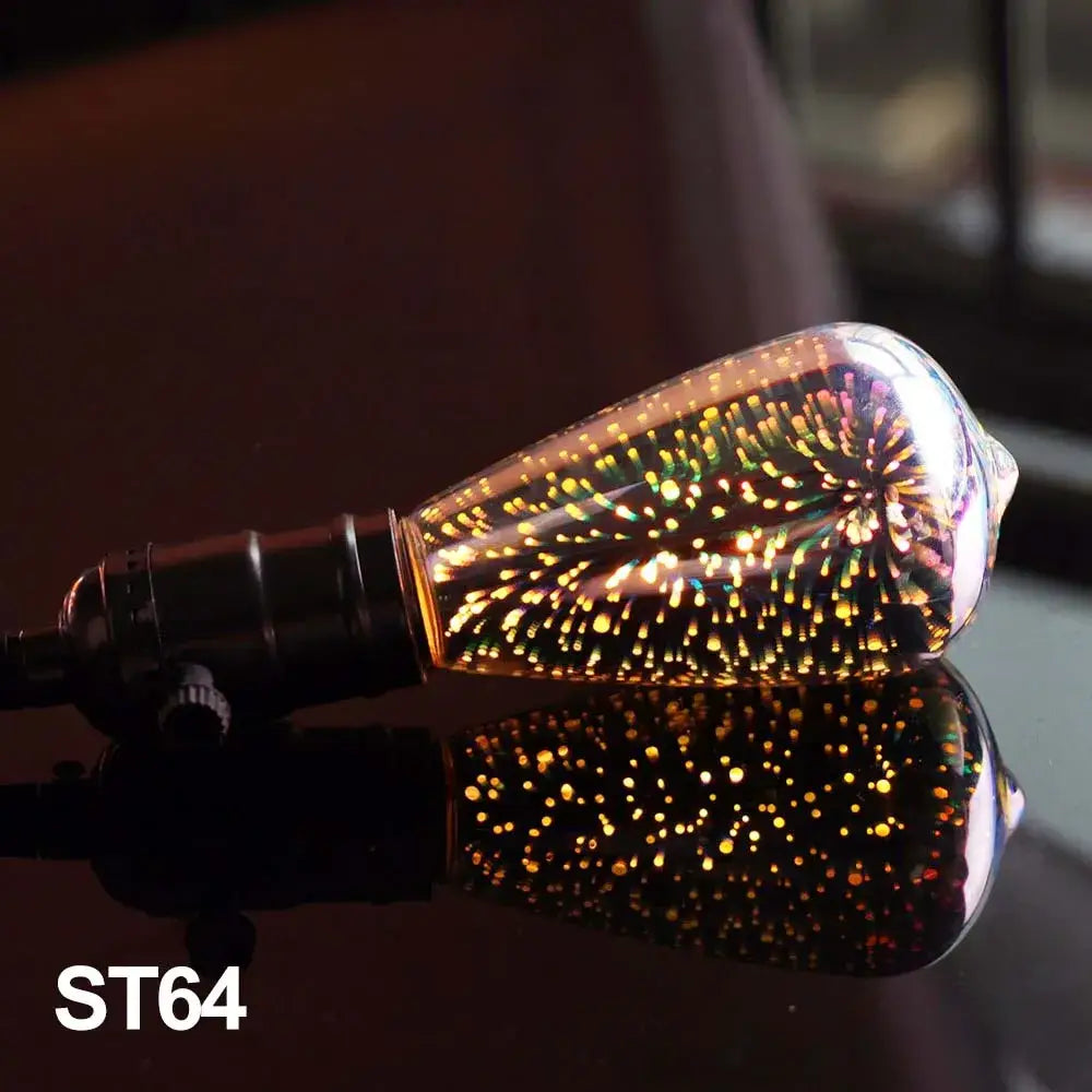 Iridescent 3d led fireworks decor bulb living room ambient light