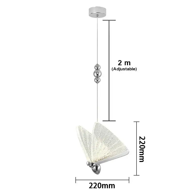 Iridescent gold butterfly pendant lights for living room dining room