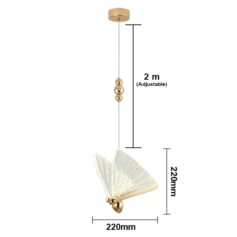 Iridescent gold butterfly pendant lights for living room dining room