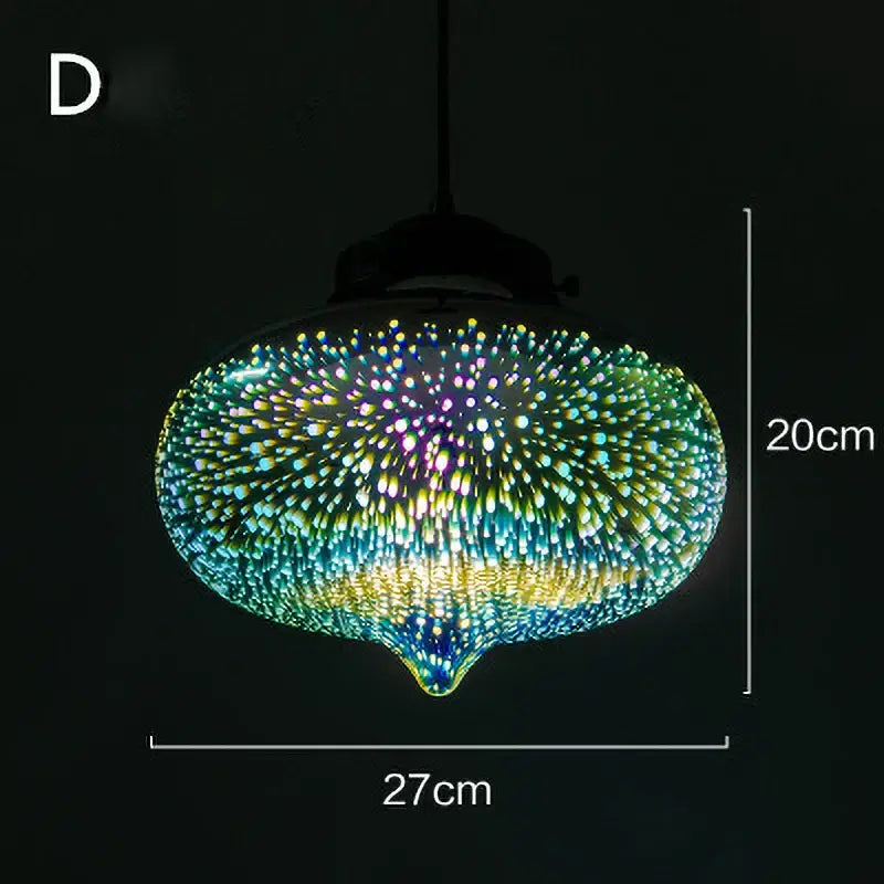 Iridescent starburst glass pendant lights living room decor