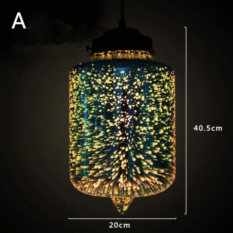 Iridescent starburst glass pendant lights living room decor