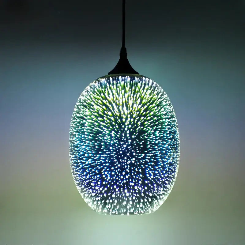 Iridescent starburst glass pendant lights living room decor
