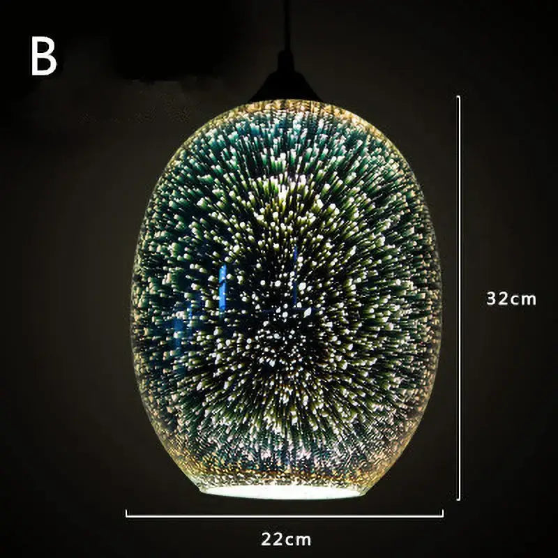 Iridescent starburst glass pendant lights living room decor