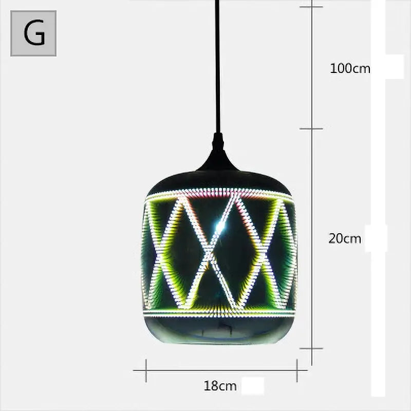 Iridescent starburst glass pendant lights living room decor