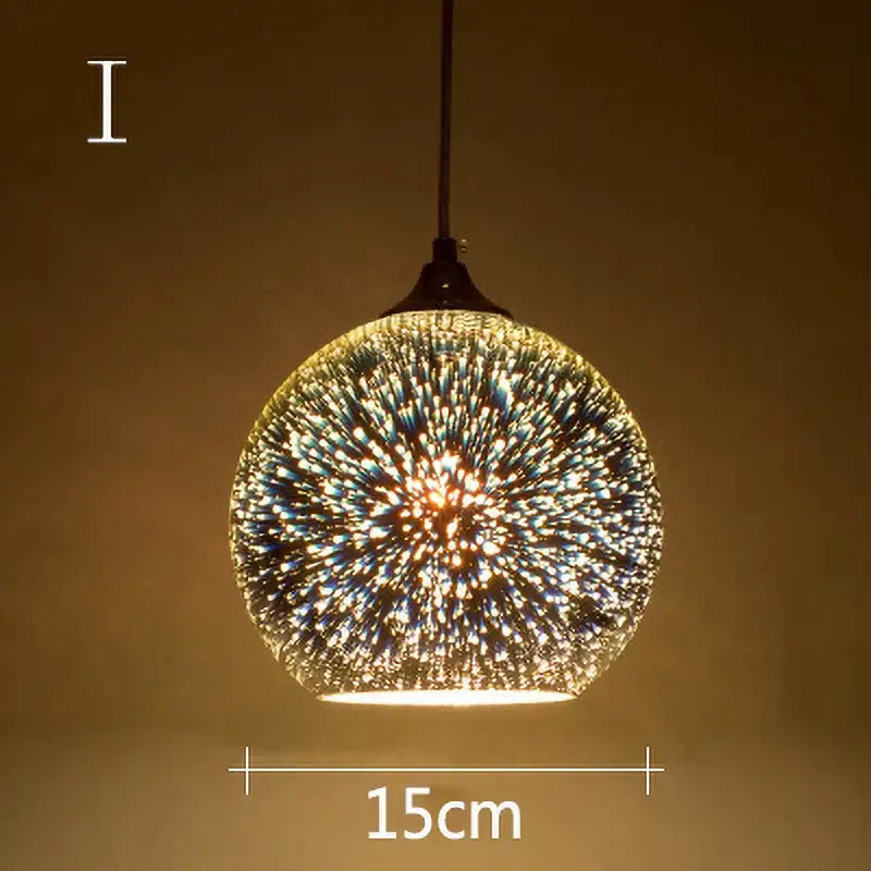 Iridescent starburst glass pendant lights living room decor
