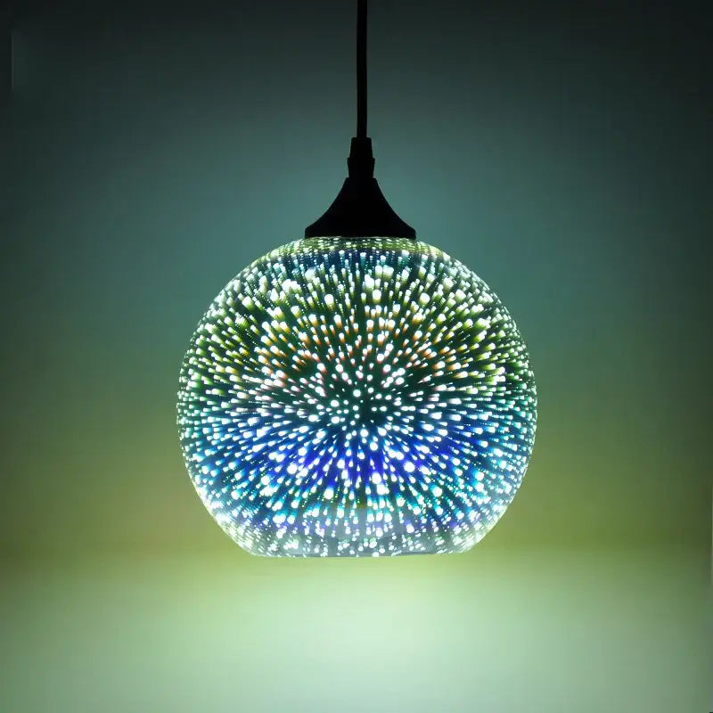 Iridescent starburst glass pendant lights living room decor