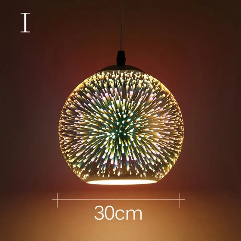 Iridescent starburst glass pendant lights living room decor