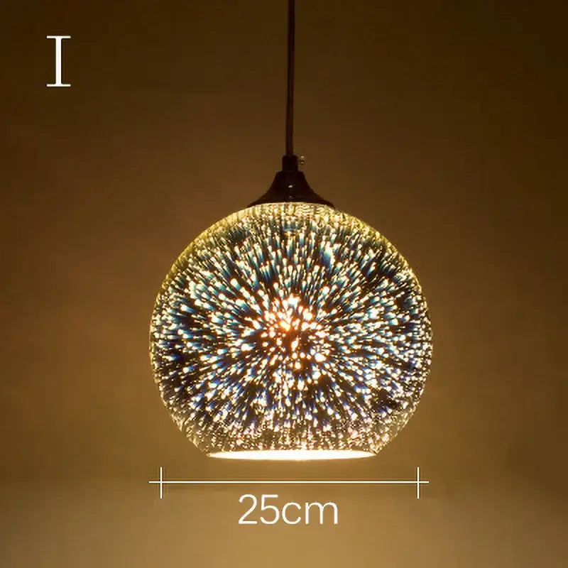 Iridescent starburst glass pendant lights living room decor