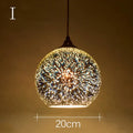 Iridescent starburst glass pendant lights living room decor