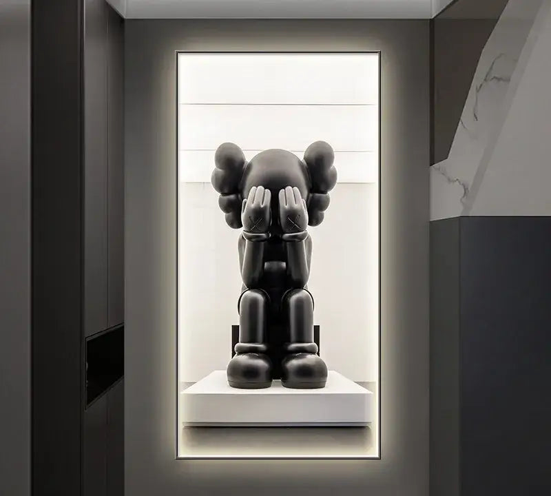 Iron man metallic bearbrick led wall lamp bedroom decor