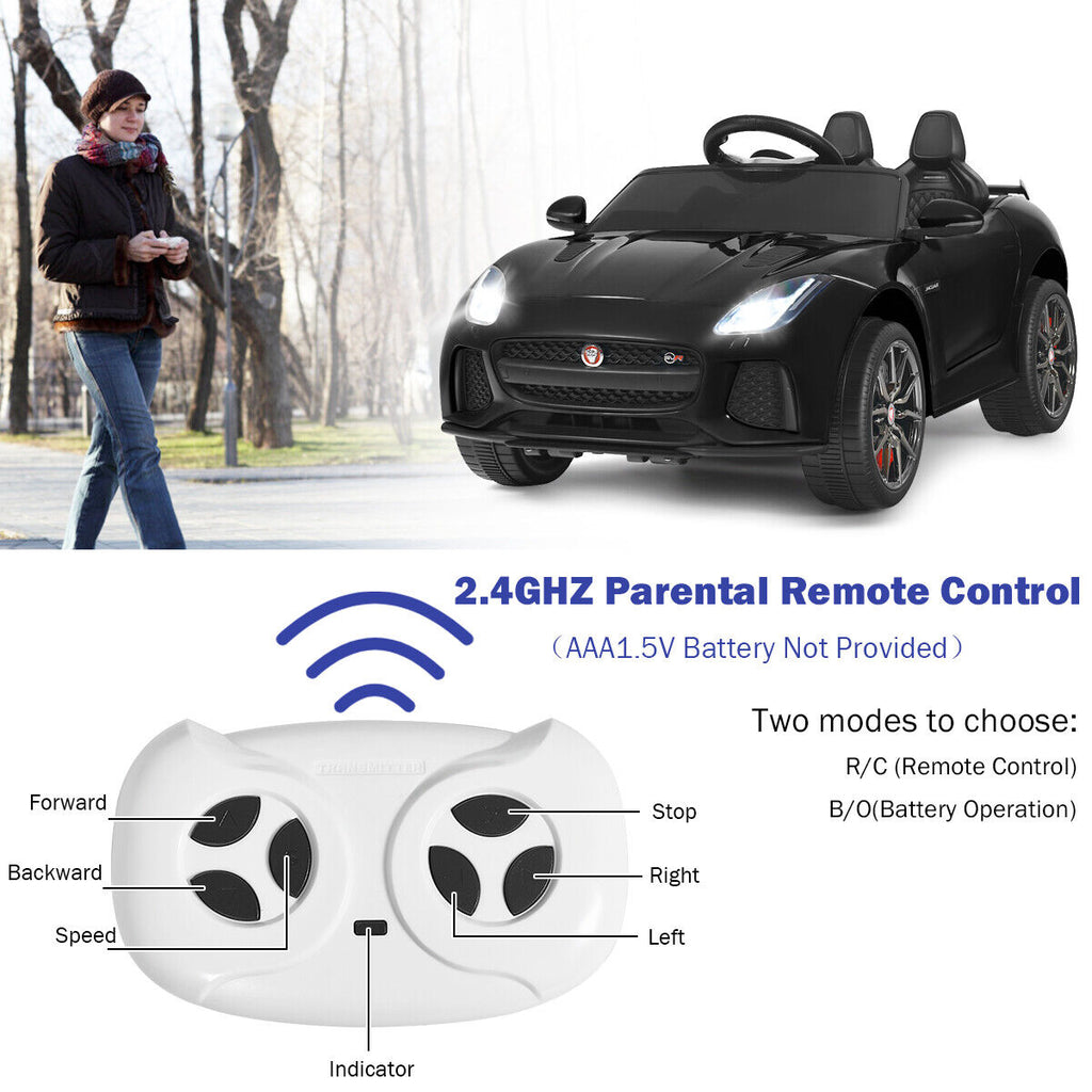 Jaguar F-Type SVR 12V Licensed Ride On Car for Kids with Music & Lights - Black