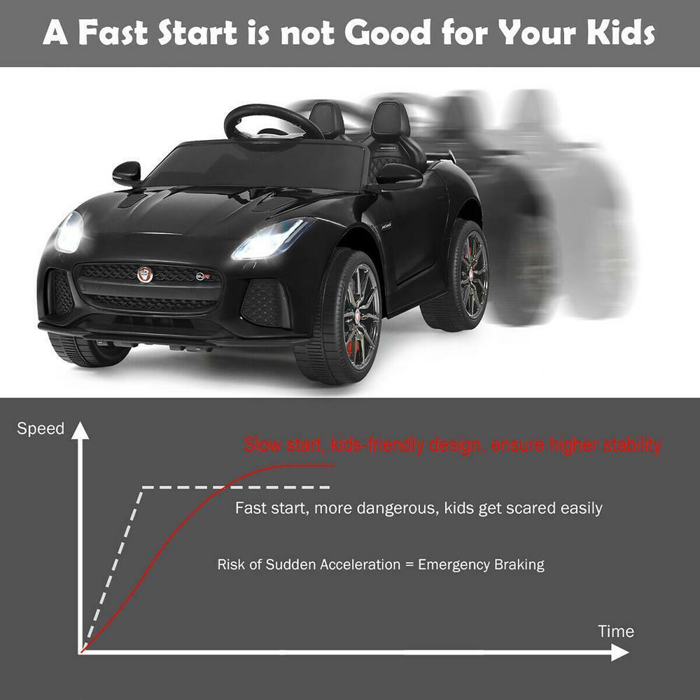 Jaguar F Type SVR 12V Licensed Ride-On Car with MP3 Player for Kids - Black