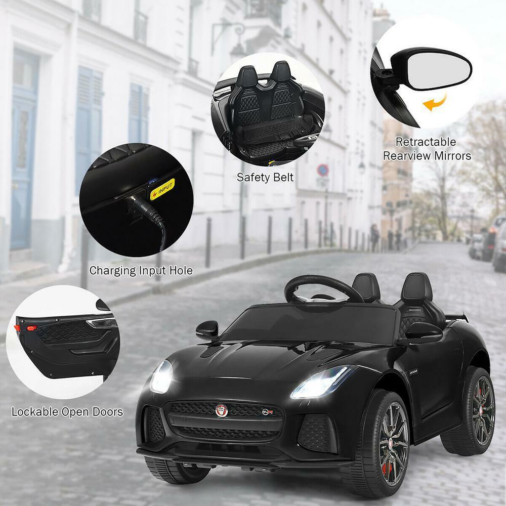 Jaguar F Type SVR 12V Licensed Ride-On Car with MP3 Player for Kids - Black