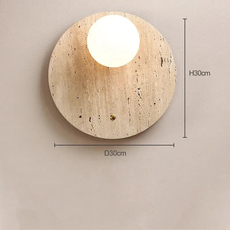 Japanese minimalist beige cave stone wall lamp for bedroom