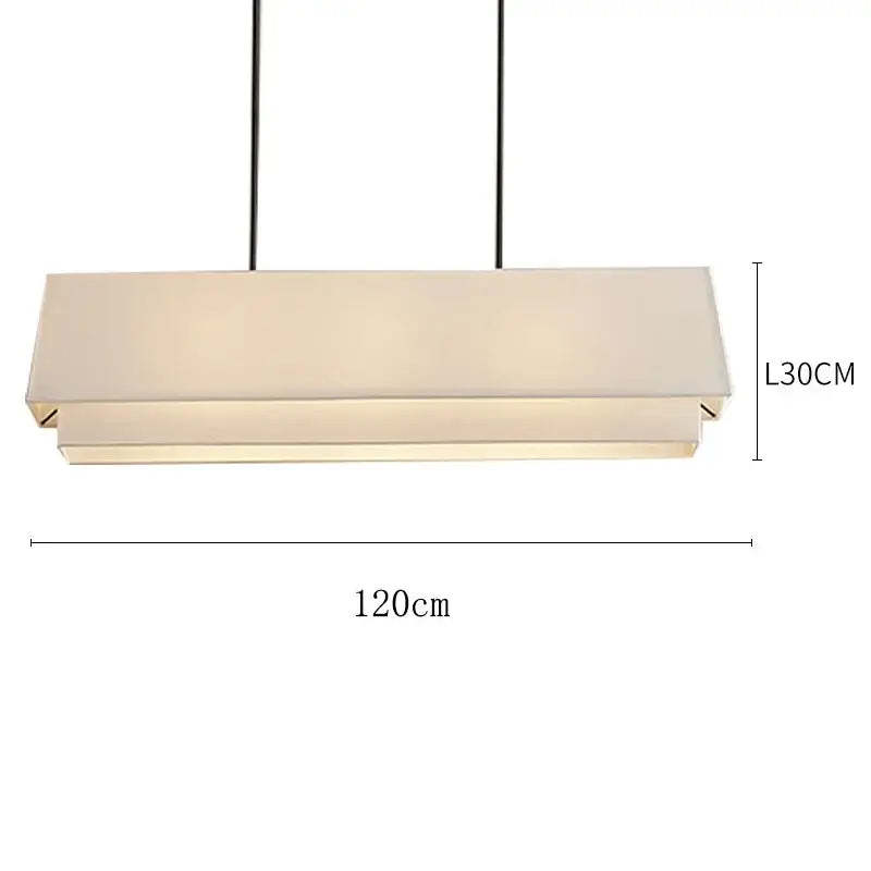 Japanese minimalist cream tiered pendant lamp kitchen fabric light