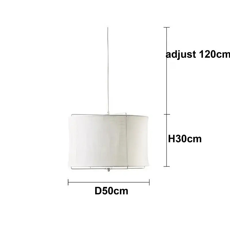 Japanese retro beige decorbites linen fabric chandelier bedroom light