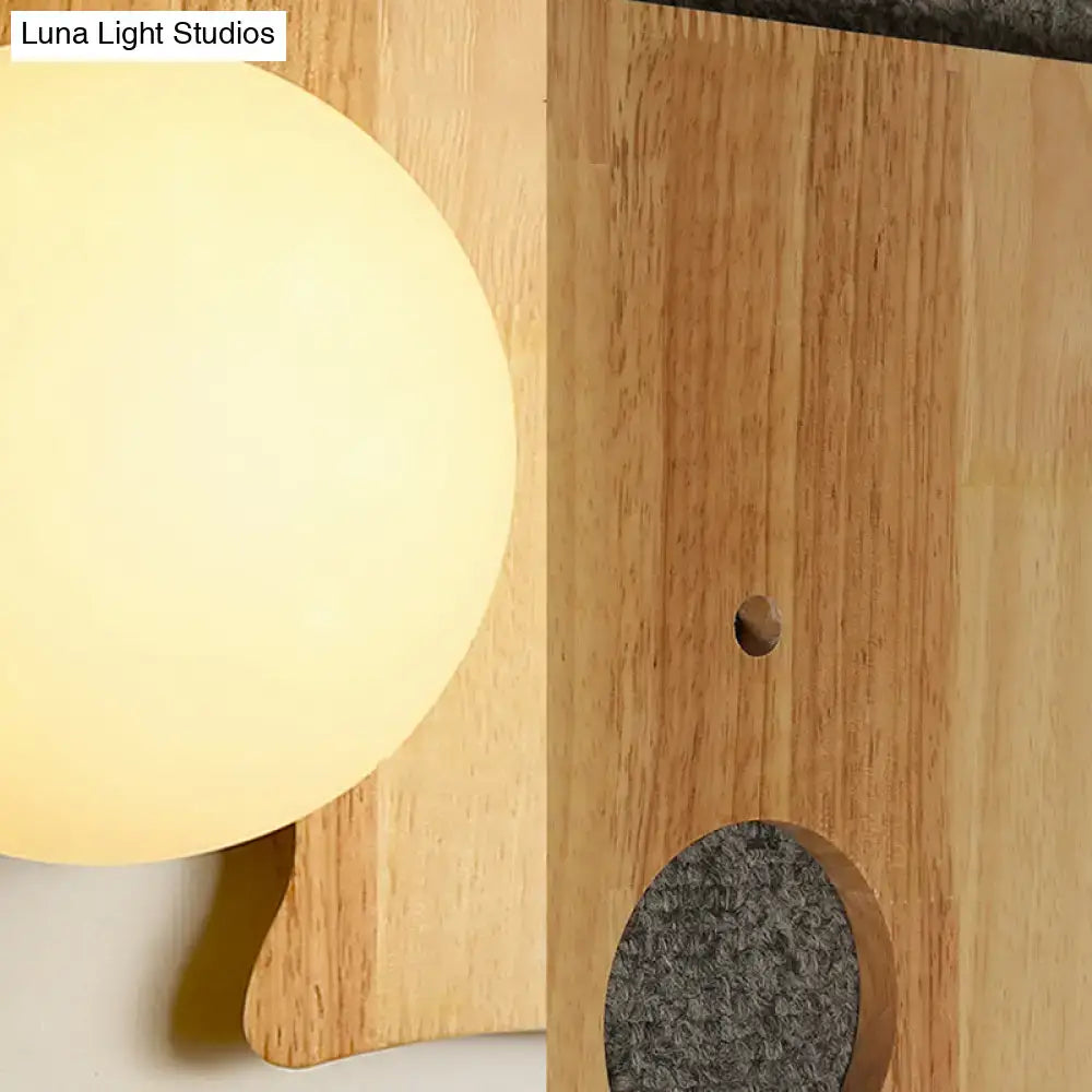 Japanese style beige wooden puzzle base wall light for corridor
