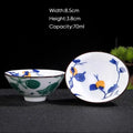 Japanese style multi color ceramic kung fu tea cup set dining room