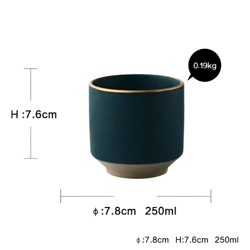 Japanese style teal & gold ceramic dinner plate dining room set