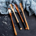 Japanese style wooden spoon set natural & dark wood kitchen tools