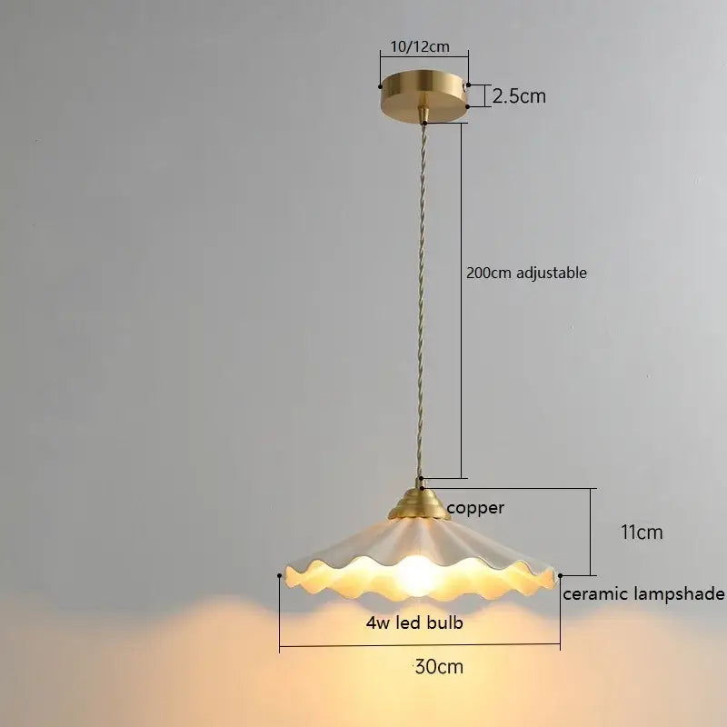 Japanese vintage brass and white ceramic led pendant light kitchen