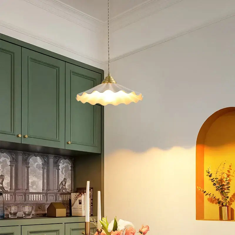 Japanese vintage brass and white ceramic led pendant light kitchen