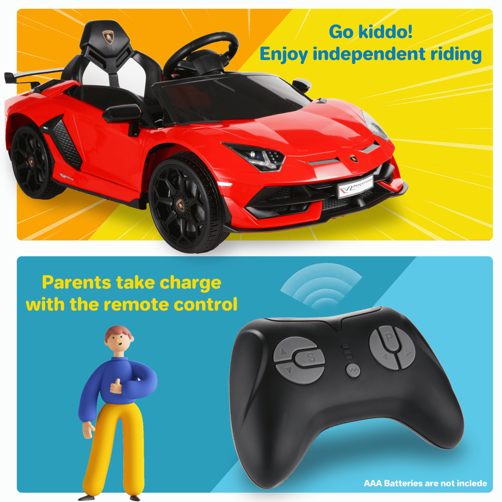 Jeep 24V/12V Kids Electric Ride-On Car with Remote Control, 3 Speeds, and LED Lights
