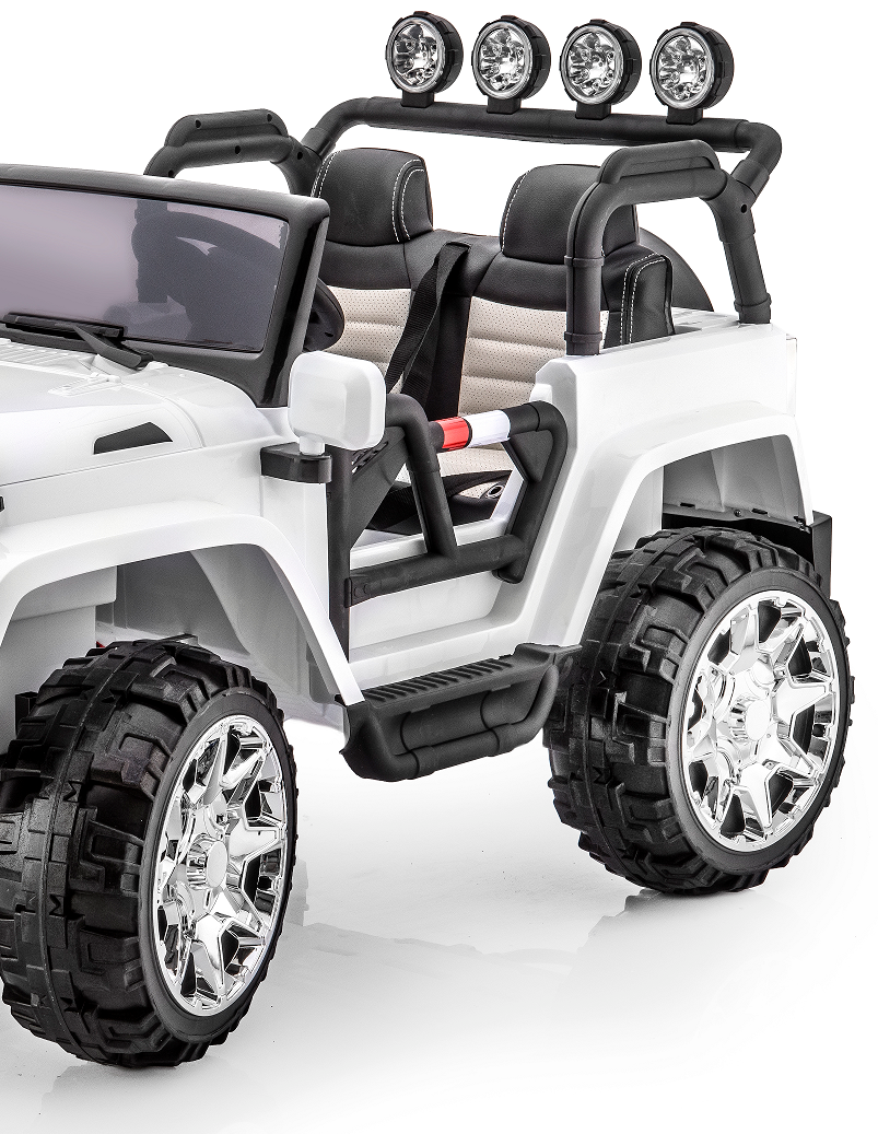 Cars For Kids Jeep Style 4x4 Monster Truck W/Rubber Tires 24 Volt