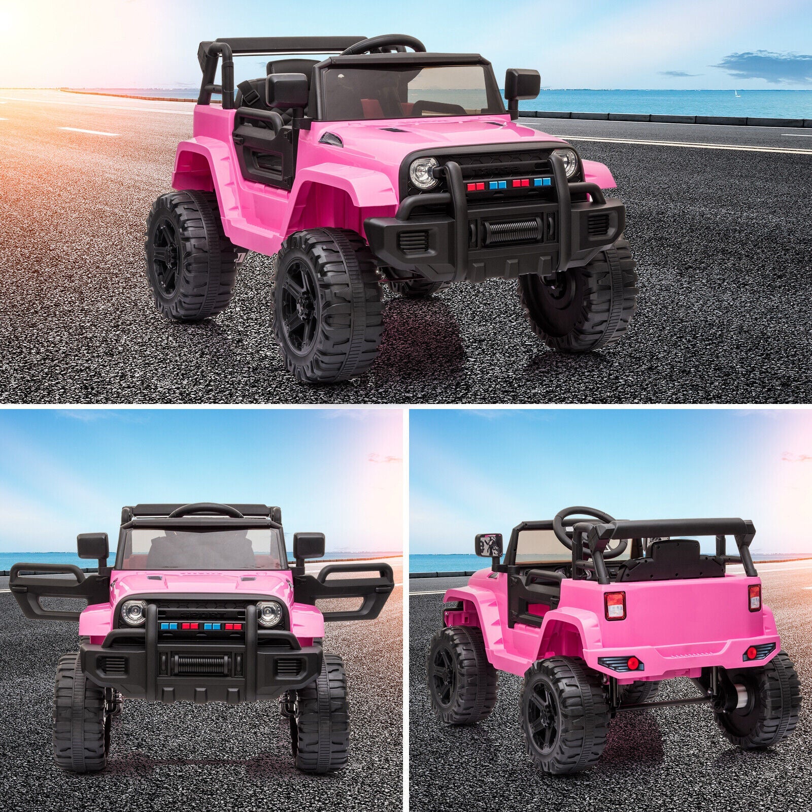 JOYMOR 12V Kids Ride-On Truck with Remote Control, Adjustable Speeds, and MP3 Player