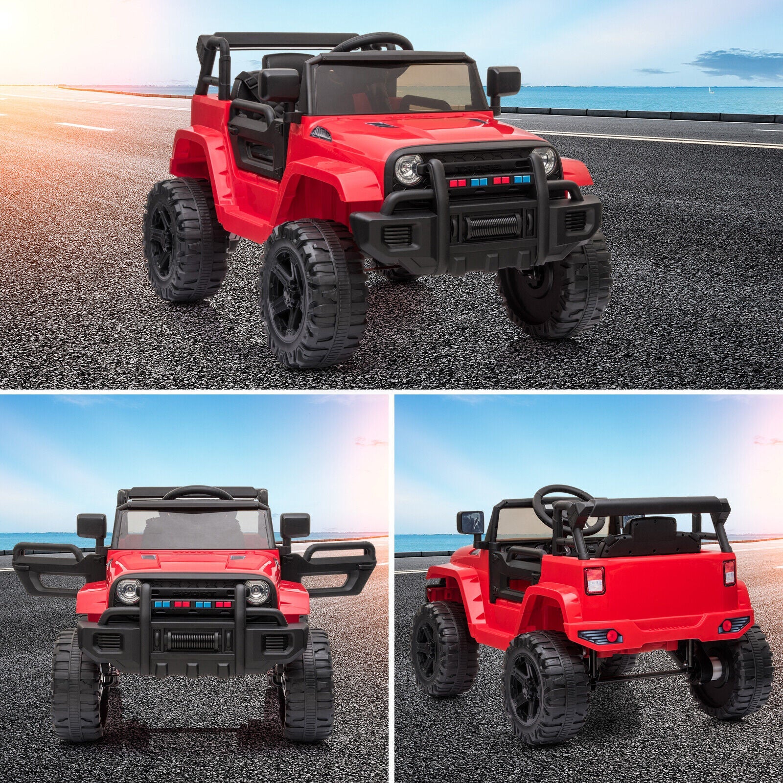 JOYMOR 12V Kids Ride-On Truck with Remote Control, Adjustable Speeds, and MP3 Player