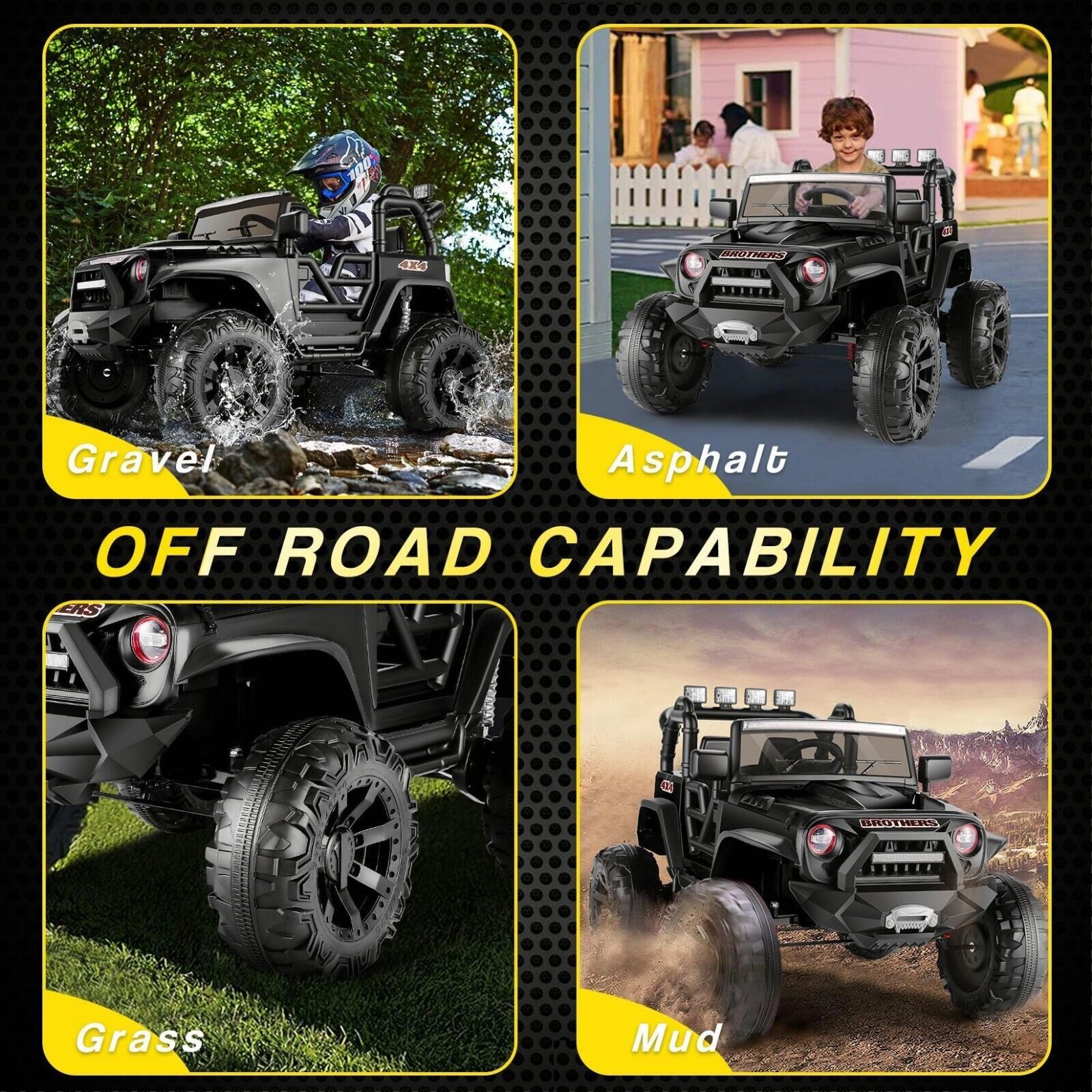 2-Seater 24V Electric Ride-On Toy Truck for Kids with Remote Control