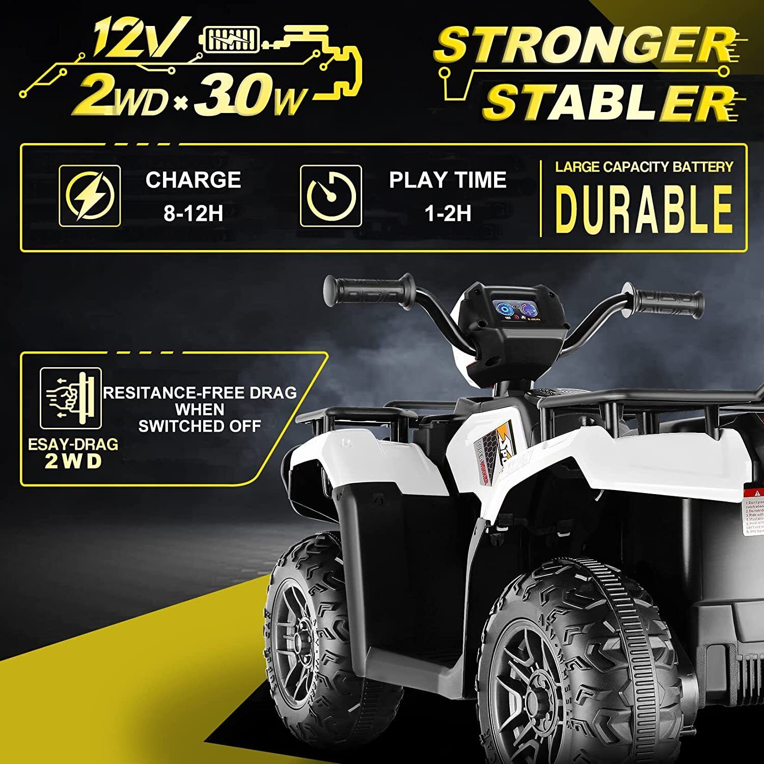 Electric Jeep Toy for Kids with Remote Control and 3 Speed Options