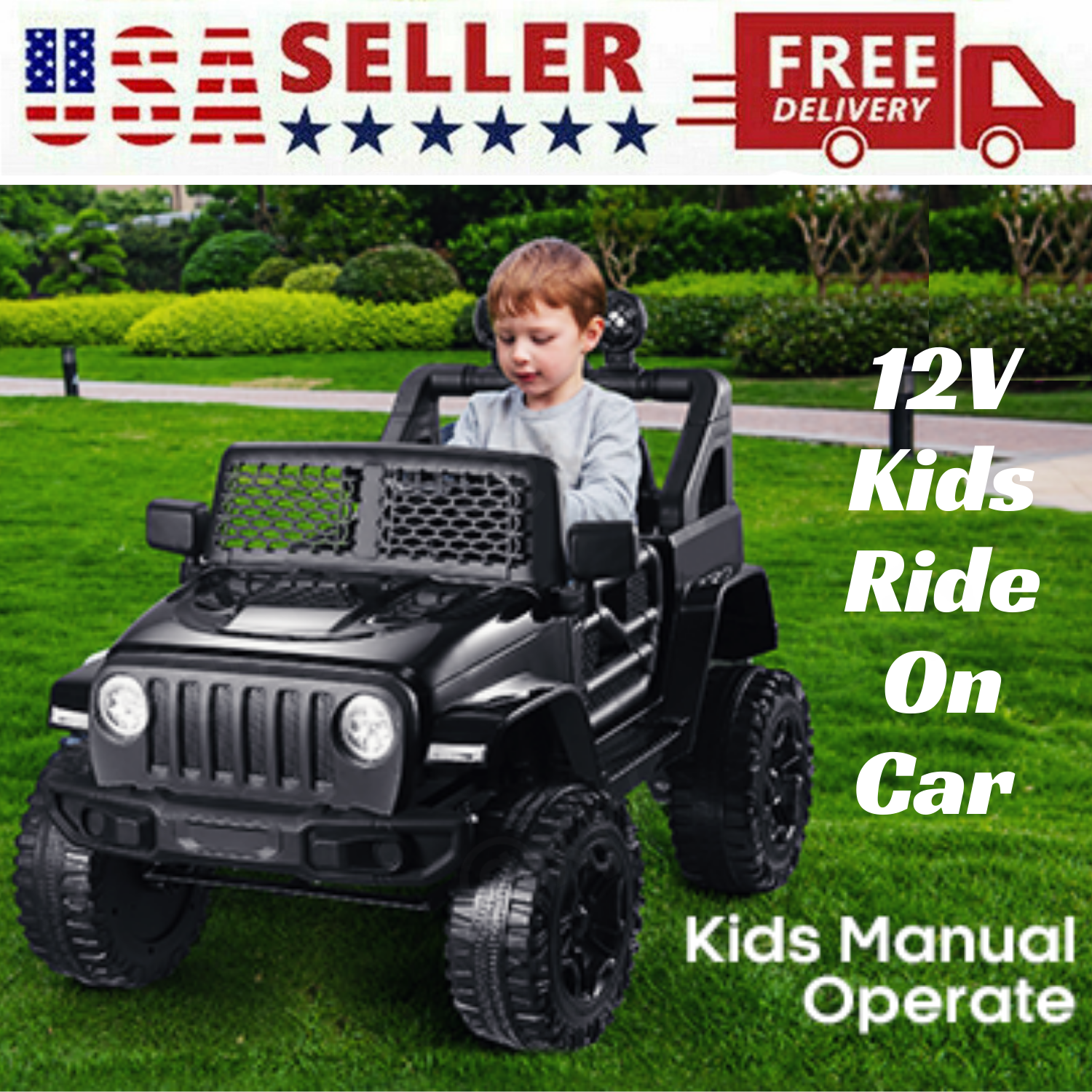 Kids Electric Ride-On Car with Remote Control and MP3 Player - 24/12V Children's Toy Truck