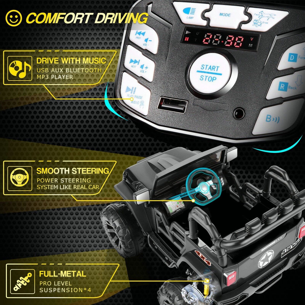 Kids Electric Ride-On Car with Remote Control and MP3 Player - 24/12V Children's Toy Truck