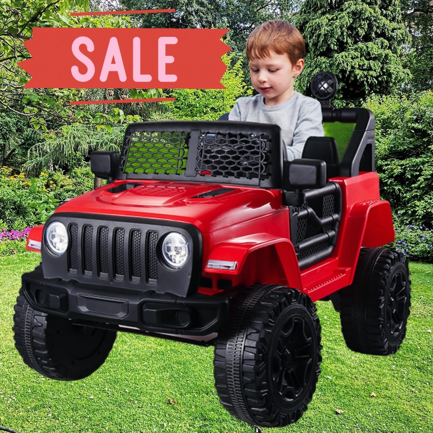 Kids Electric Ride On Car with Remote Control and MP3 Player - 2 Seater 12V Truck with 7AH Power