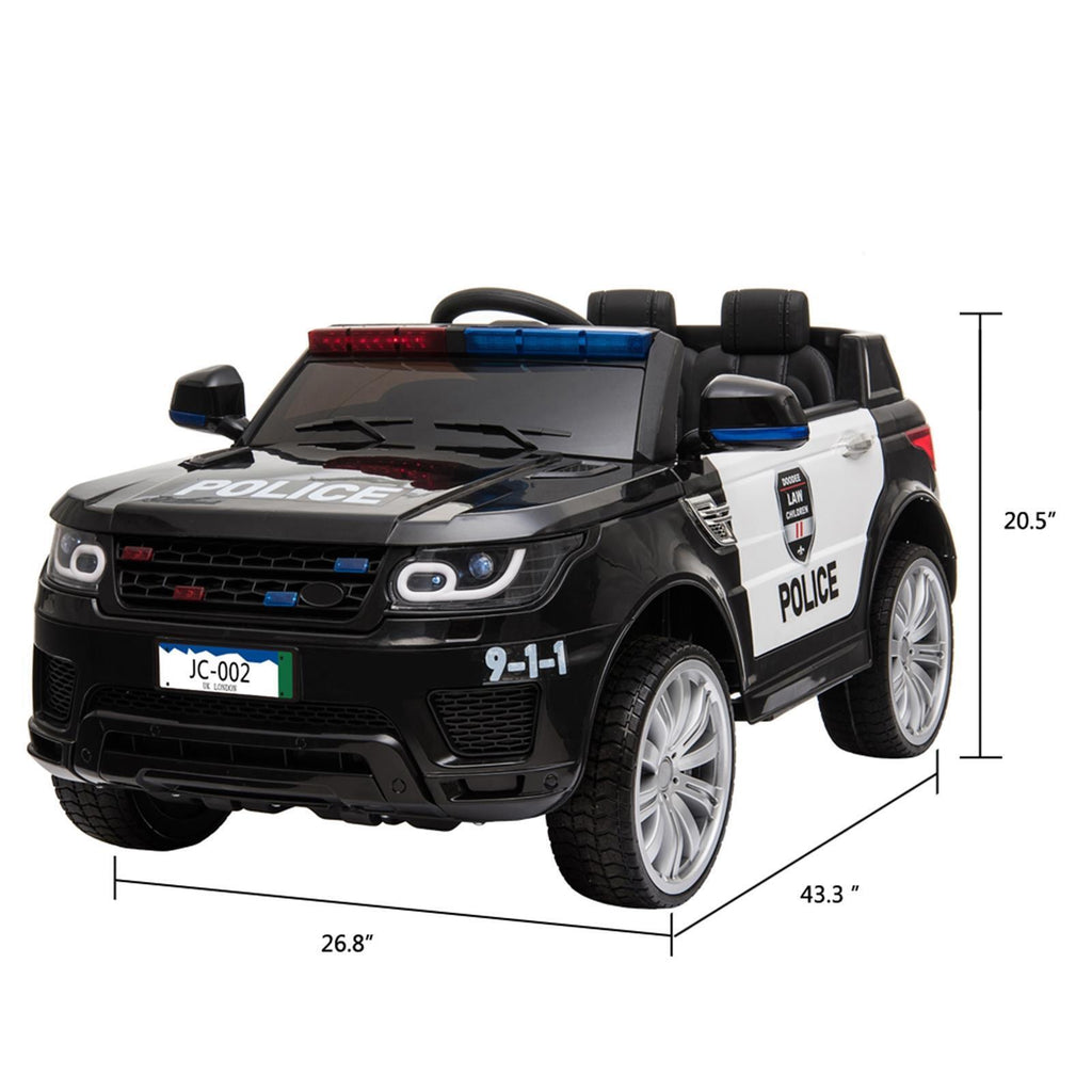 Kids Police SUV Ride-On Car with Lights, Music, and Remote Control - 3 Speed Options