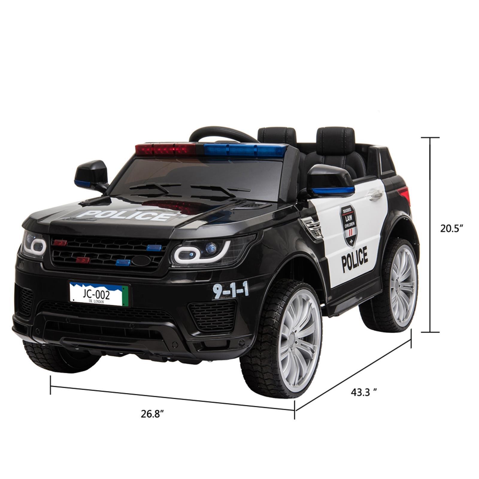 Kids Police SUV Ride-On Car with Lights, Music, and Remote Control - 3 Speed Options