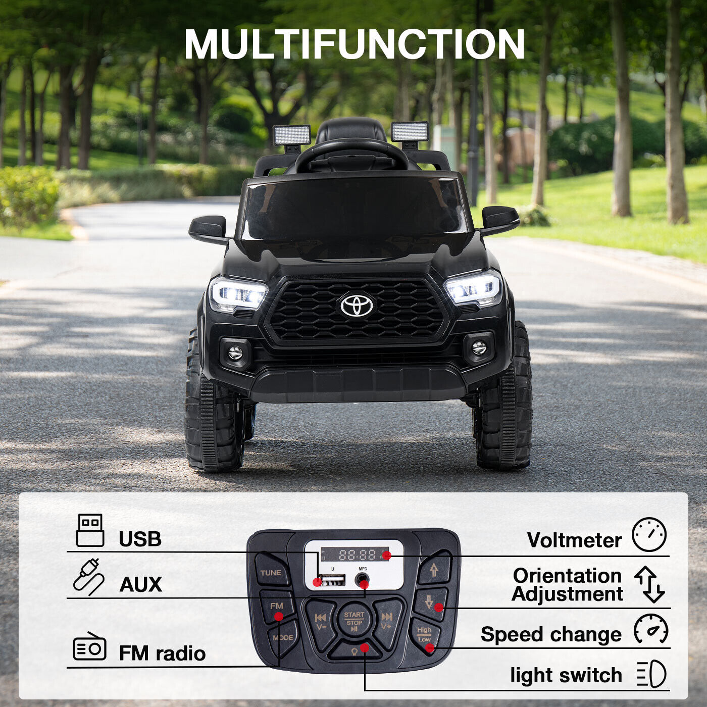 Kimbosmart 12V Electric Ride On Car for Kids with USB MP3 and Remote Control