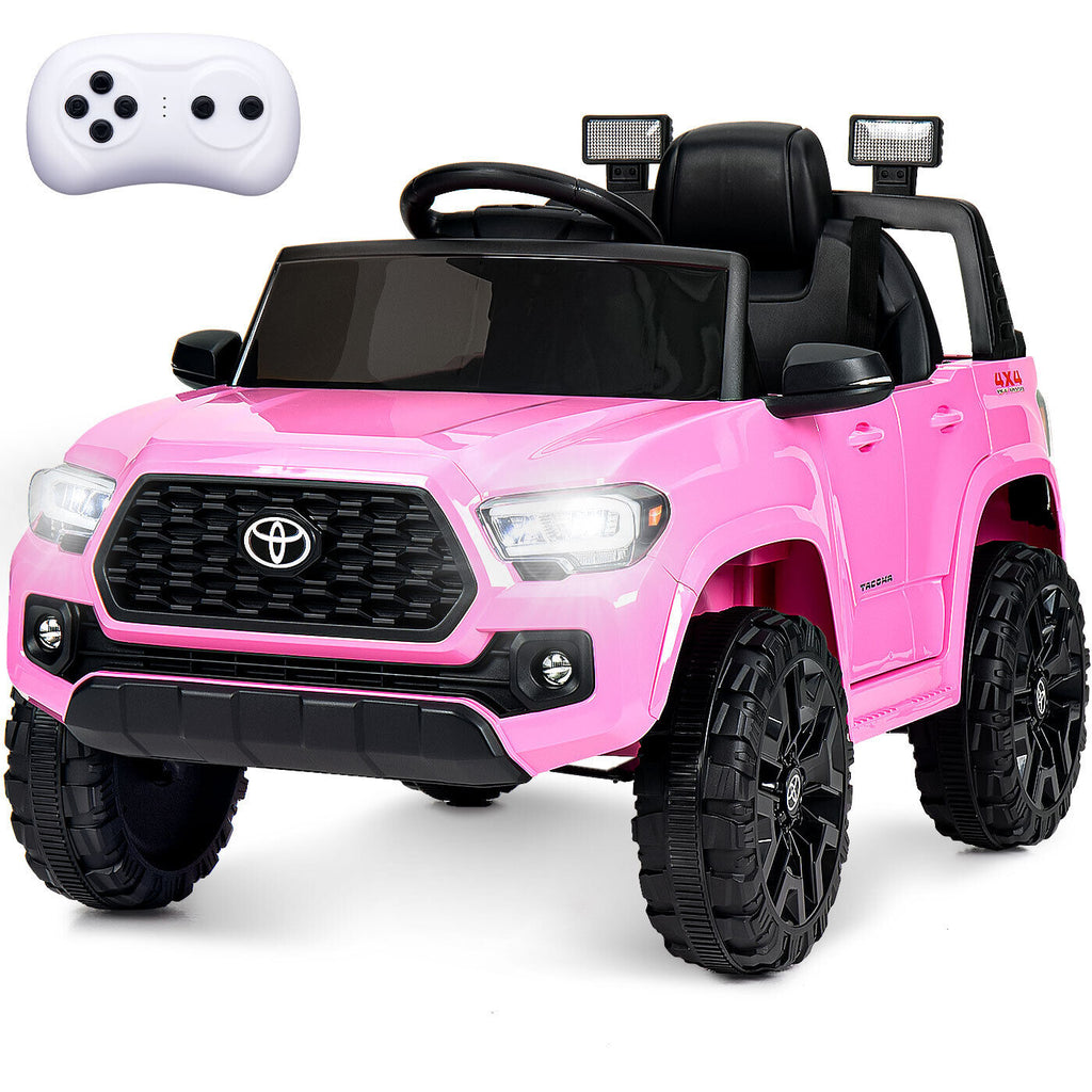 Kimbosmart 12V Licensed Toyota Tacoma Kids Ride-On Car with Charging Reminder Feature
