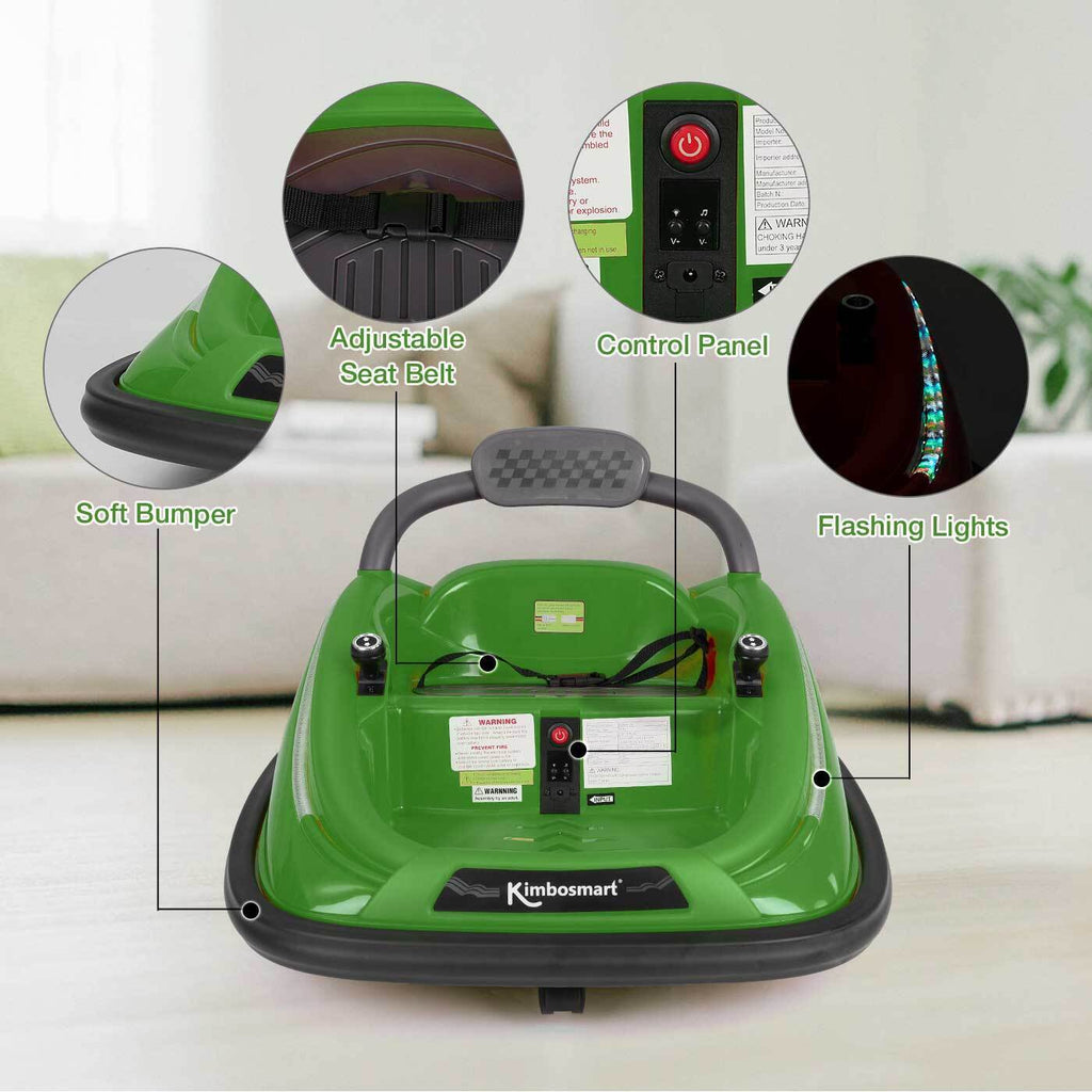 Kimbosmart DIY Electric Bumper Car for Kids with Remote Control - 6V Ride On Toy