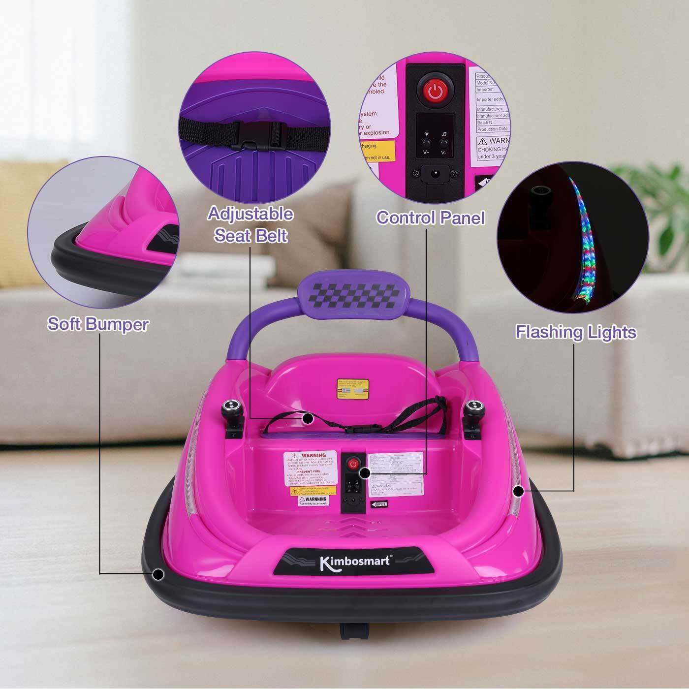 Kimbosmart DIY Sticker Race Car: 12V Electric Ride-On Bumper Car for Kids