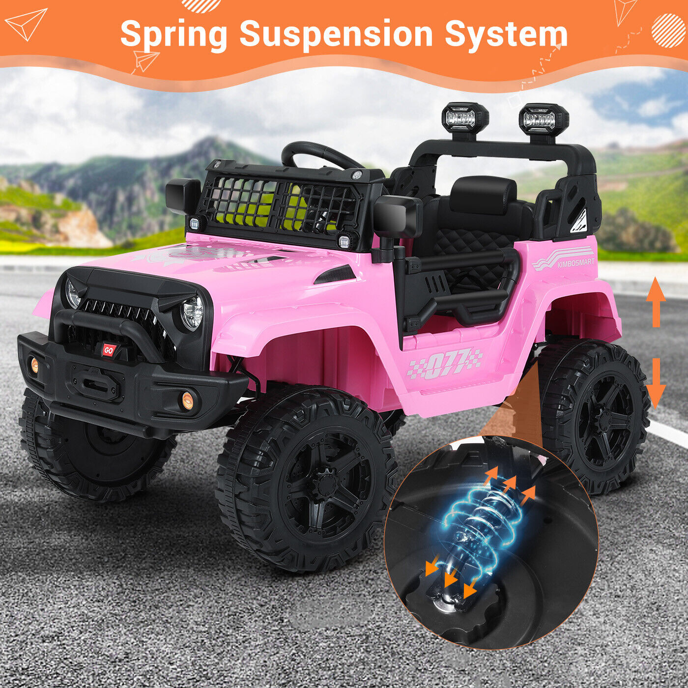 Kimbosmart Kids 12V Ride On Truck with Remote Control - Battery Powered Car for Endless Fun!