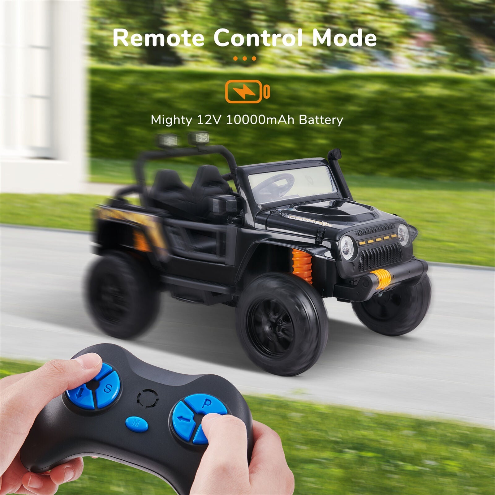 KLOKICK 12V Electric Kids Ride-On Truck with MP3, LED Lights, and Remote Control - 3 Speed Options