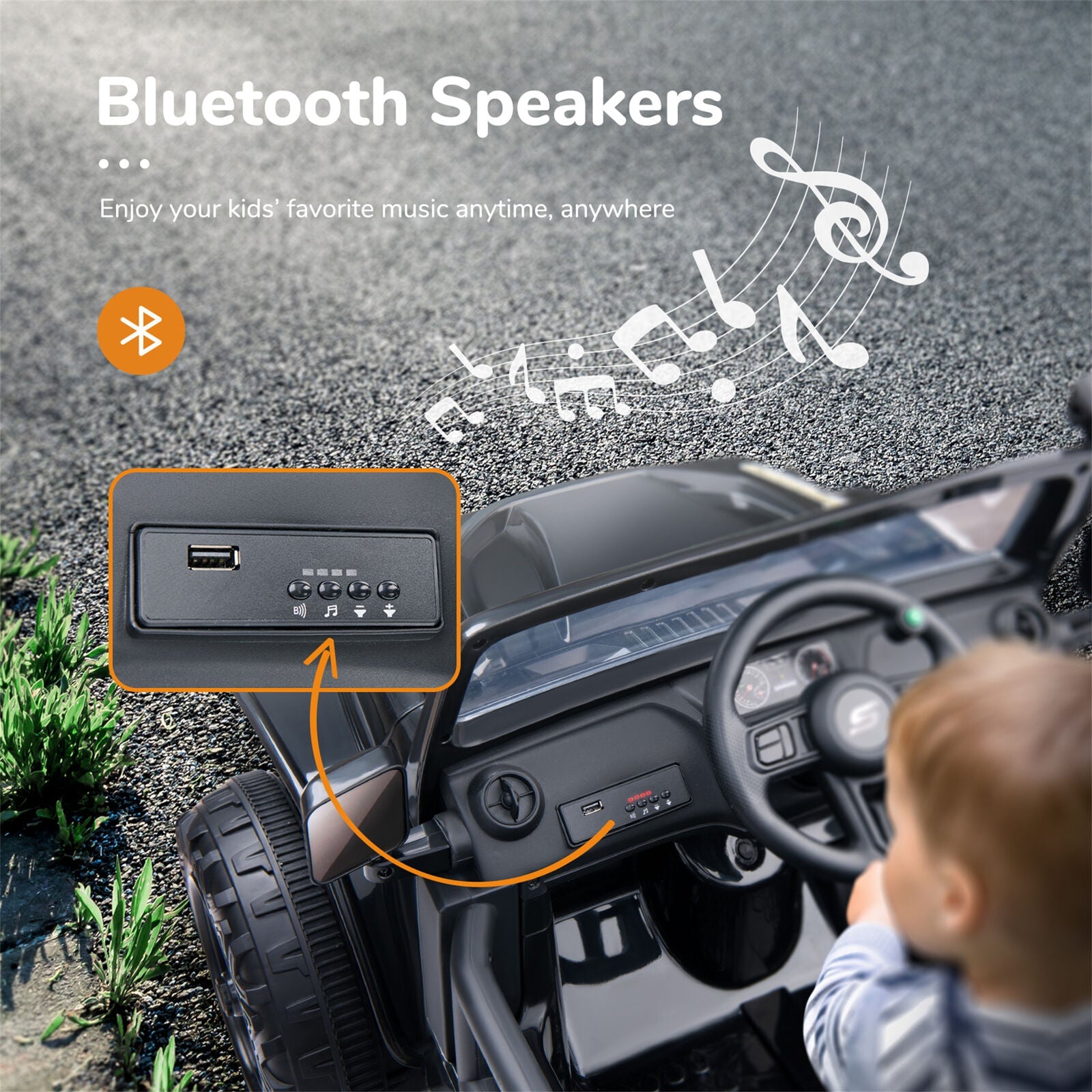 Electric Kids Ride-On Car Truck with MP3, LED Lights, and Remote Control - Red/Black, 3 Speed Options